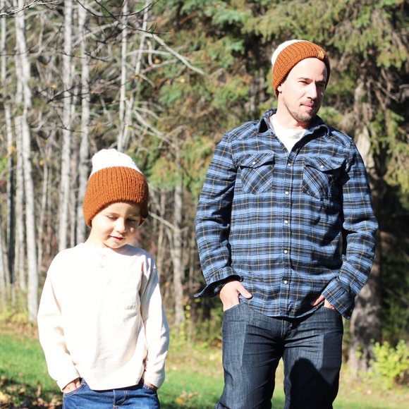 Adult, Mens/Womens Mustard reversible colour block toque, beanie, Slouchy hat - Picture 5 of 5